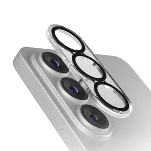 Screen and camera lens protector for Samsung S26 by SBS – tempered glass front, silicone back, black/transparent, 1 pc