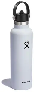 No name HF-Butelka 21oz Standard Mouth FlexStraw Cap White — бутылка 21 oz (620 мл) с обычным горлом и гибкой соломинкой