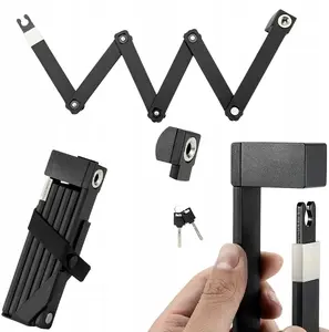 Folding bike lock Rockbros 32140003001 with key and bracket, 88 cm, black