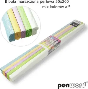 Gofrēta dāvanu papīra loksnes Polsirhurt 50 x 200 cm, perlamutra mix 5 krāsas, 5 gab.