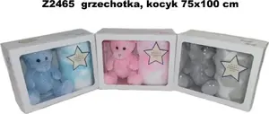 Lācis ar grabulīti un segas 75x100 cm, Sunday — rotaļlieta un sedziņas komplekts