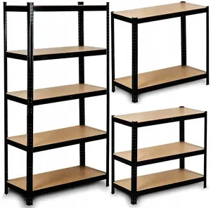 Металлический складской стеллаж Bauerkraft 180×90×40 см черный — складская полка