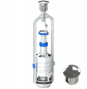 Flush valve assembly KK-Pol ZSB/210/0/T for concealed cisterns — compact stop, syphon compatible