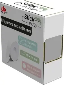 Label stickers INNE UP21 180 WHITE — 14×40 mm, white, 180 labels, for StickEasy printers