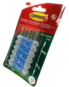 Outdoor Command Clips for Decorations 3M model 17026H-AWUKNO – reusable adhesive mounting solution
