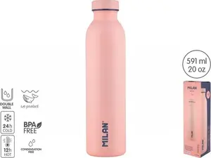Termo pudele Milan 591 ml 1918 Silver Rozā — Milan izolēta 591 ml