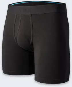 Men's Boxer Briefs NORMANN Staple ST 6IN — Black, 6-inch leg, size S