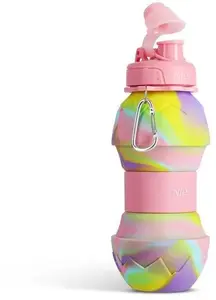 Saliekama silikona ūdens pudele Nils NC4102 700 ml, rozā
