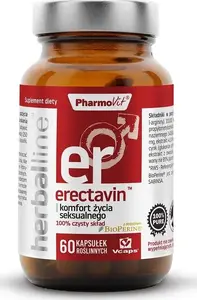 Dietary supplement Pharmovit Erectavin Herballine 60 capsules — herbal blend with black pepper (Bioperine), Tribulus, zinc