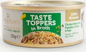 Mitrā suņu barība Applaws Taste Toppers Vistas ar ķirbi, burkānu un zirnīšiem buljonā 156 g