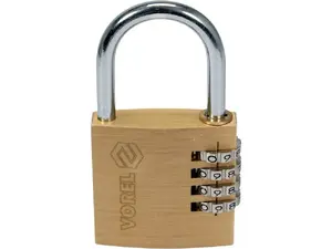 Padlock TOYA 77608 — brass body, height 73.5 mm, weight 145 g, 1 pc