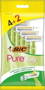 Disposable Razor BIC PureLady, pack of 6 — women's disposable shaving razors