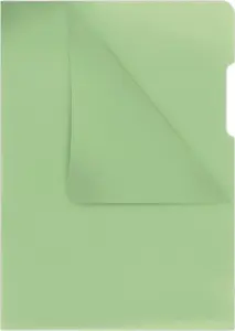 Plastic folder Donau A4 PP sleeve L-type 180 µm, crystal, green