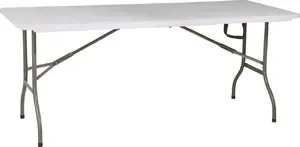 Folding Catering Table Saska Garden 180×70 cm, Carry Case, Load Capacity 100 kg, White
