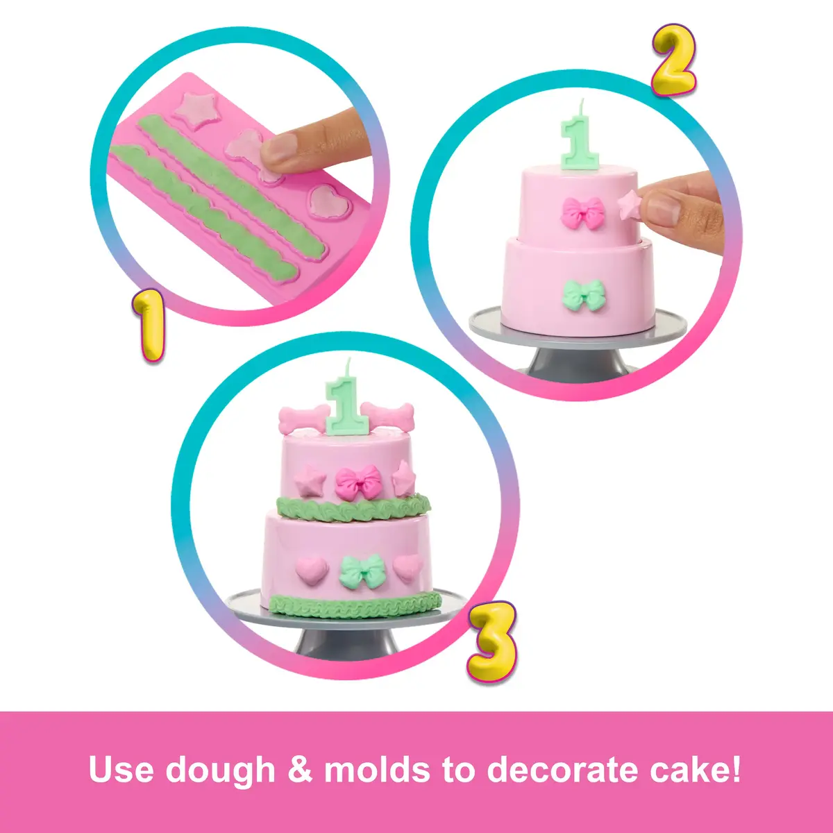 BARBIE Shimmerin’ Hearts — modeļlelle Pet Birthday komplekts Photo 9