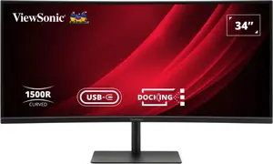 ViewSonic VG3419C-2 34 collu izliekts VA monitors, UWQHD 3440 x 1440, 120Hz, USB-C dokstacija, melns