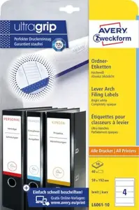 Наклейка для корешка папки Zweckform прочная 192 x 59 мм 40 шт