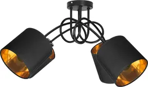 Griestu lampa ORNO VIGO piekarināma, maks. 4×60W, E27 pamatne, melna