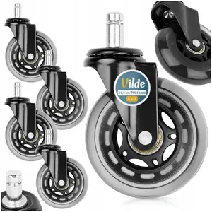 Replacement Rubber Caster Wheels Vilde 7.5 cm (11 mm stem) — Set of 5