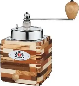 Manual Coffee Grinder Zassenhaus Montevideo, wooden body with steel, 18×10×10 cm, 50 g capacity