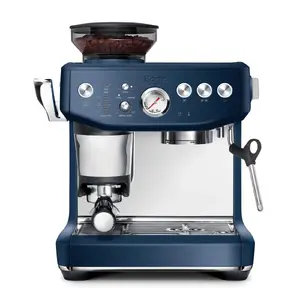 Kafijas automāts Sage The Barista Express Impress — pusautomāts, 2 l ūdens tvertne, iebūvēta dzirnava, 2 krūzes, zils