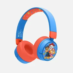 Austiņas OTL Technologies PAW981 — vadu un bezvadu Bluetooth, USB‑C, kabelis 1,2 m, supraaurālas, ķiveres stila, zils/sarkans