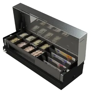 Электронный денежный ящик APG Cash Drawer MOD237A-BL4617, стальной корпус, чёрный, 460×100 мм