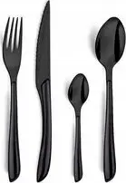 Cutlery set Amefa Lumino 1422 by Amefa — 16-piece flatware, Bright Black PVD finish, black handles