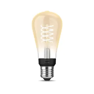 Умная лампа Philips ST64 Edison E27 — Bluetooth, 8 кВт·ч/1000ч, 0,5 Вт в режиме ожидания, прозрачная, 60×135 мм