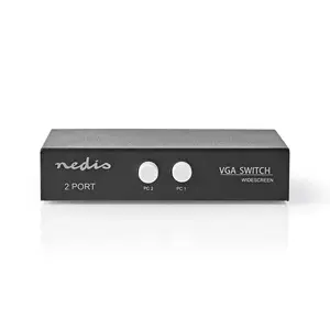 Video switch Nedis CSWI5902BK VGA metal, black, 60 Hz, 2-port, 112×80×24 mm