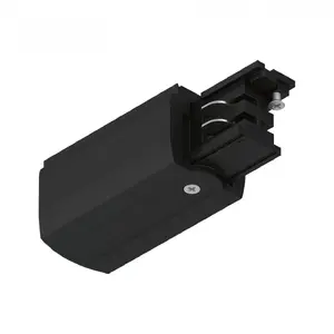 Track lighting power feed Paulmann 91363, ceiling mount, black, 230 V, max 3680 W, 99.5×35×32.5 mm