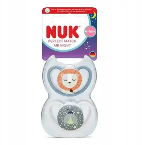 Knupītis Nuk USP 6–18M Air Lew, ortodontisks silikona sprausla, modelis 10176346