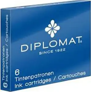 Tintes kasetes Diplomat D10275212 — zilas, komplekts 6 gab.