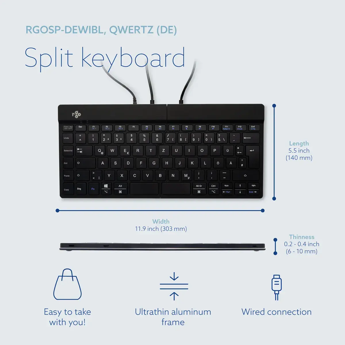 R‑GO Tools R-Go Split Break v2 ergonomiska tastatūra Photo 13