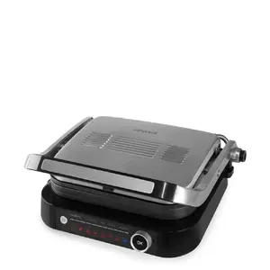 Контактный гриль ORAVA GRILLCHEF2 — 2100 Вт, прямоугольный, решётчатая поверхность, 350×115×330 мм, чёрно‑серебристый