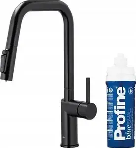 Кухонный смеситель kfa² DUERO PURE STYLE с выдвижным изливом и комплектом фильтрации Profine Blue S, чёрный