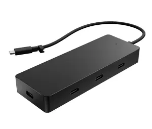 Мультипортовый хаб HP 4K USB-C — USB Type-C хост, 4 порта, 3840×2160, 10 Гбит/с, чёрный
