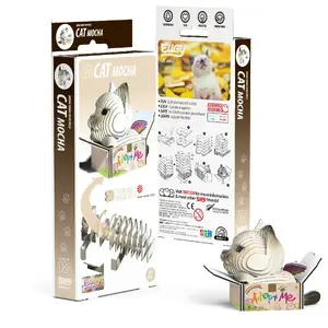 3D puzle kaķis TEKA Eugy Mocha, dzīvnieku modelis no 6+, izmērs 37×55 mm