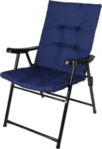 Saliekams dārza krēsls Saska Garden 59×66×46/92 cm ar spilvenu, tumši zils