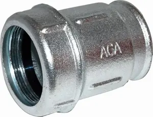 Зажимное соединение для оголённого конца стальной трубы AGAflex LE10020038, синяя ПЭ втулка, внутренняя резьба 3/8"