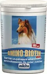 MIKITA Amino-Biotin Maxi tabletes 100 gab. — biotīns un aminoskābes, uztura papildinājums