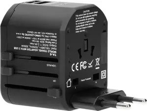 Travel plug adapter ORNO TA-6 for USA/UK/EU/AUS with USB output 5V 2.4A