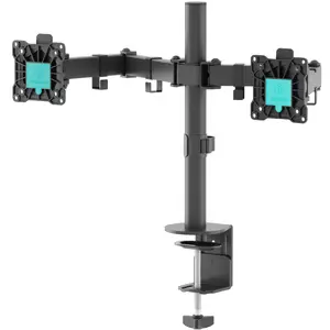Monitoru balsts ONKRON D221E-B, divu roku galda skava/izmēģinājuma, priekš 13"–32" (33–81,3 cm), max 16 kg, VESA 75×75–100×100, melns