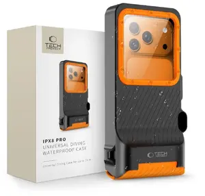 Waterproof Diving Case Tech-Protect IPX8 Pro Universal — Black/Orange