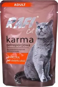 Wet cat food pouch RAFI ADULT Duck 100 g, pack of 10
