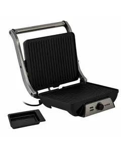 Контактный гриль Orava GRILLCHEF4 черный и нержавеющая сталь с регулируемым термостатом и максимальной температурой приготовления 200 °C