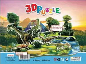 3D Puzzle Opress Puzzle 3D 46 Dinozaury — 46-piece dinosaur model set