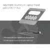 CLUB3D Adjustable Aluminium Laptop Stand with USB-C Hub Photo 2