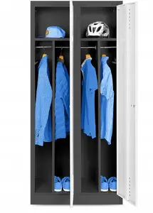 Social locker cabinet Jan Nowak KACPER four-compartment clothing locker 800 x 1800 x 500 mm anthracite-white