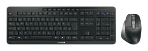 Keyboard and mouse set Cherry Stream desktop ultimate — Full-size QWERTZ, USB + RF + Bluetooth, scissor switches, LED backlight, black
